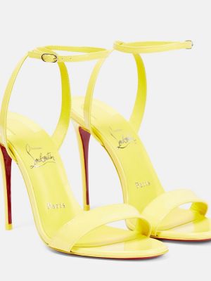 Lakierowane sandały skórzane Christian Louboutin żółte