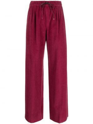 Spodnie sztruksowe relaxed fit Max Mara różowe