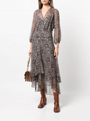 Jedwabna sukienka z nadrukiem z wzorem paisley Veronica Beard
