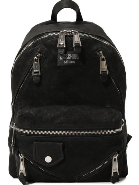 Замшевый рюкзак Moschino черный