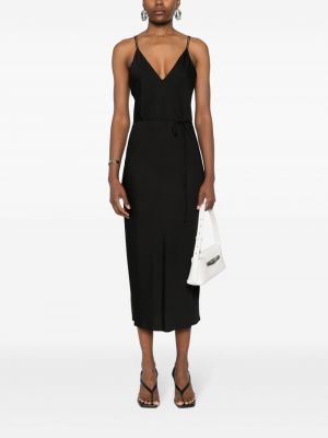 Sukienka midi z krepy Calvin Klein czarna