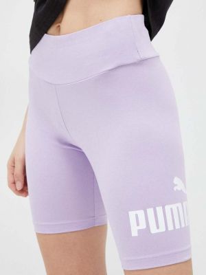 Puma pantaloni scurti femei, a , cu imprimeu, high waist - violet