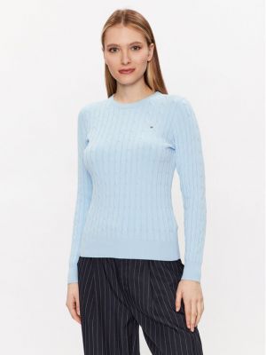 Пуловер slim Gant синьо