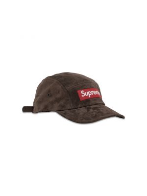 Замшевая кепка Supreme коричневая