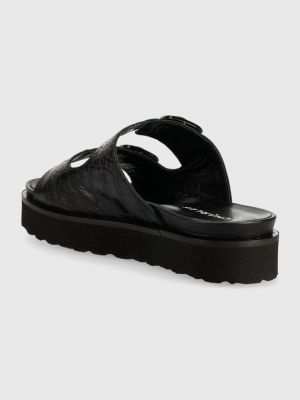Sandale din piele Charles Footwear negru