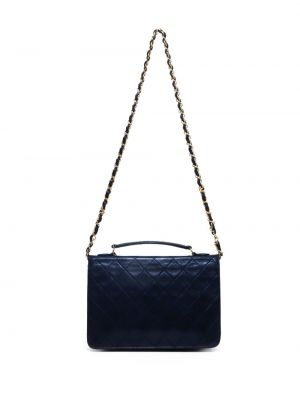 Prošívaná kabelka Chanel Pre-owned modrá