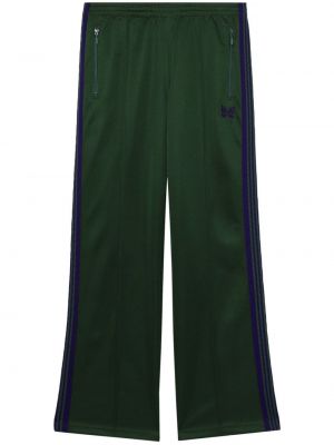 Haftowane spodnie sportowe Needles zielone