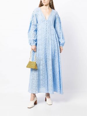 Sukienka z rękawami balonowymi Evi Grintela niebieska