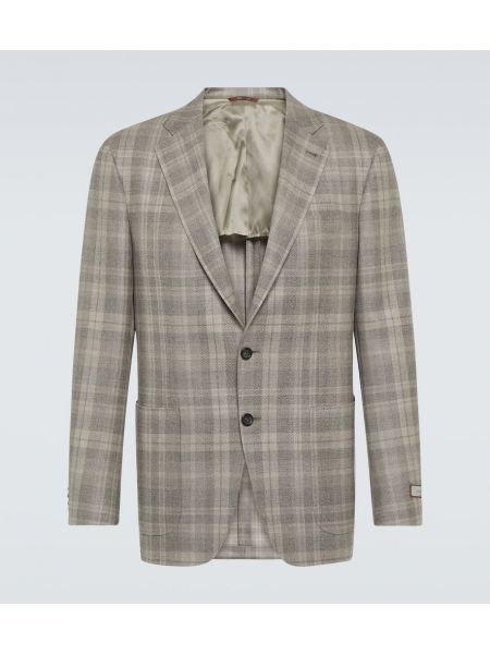 Blazer di lana a quadri Canali