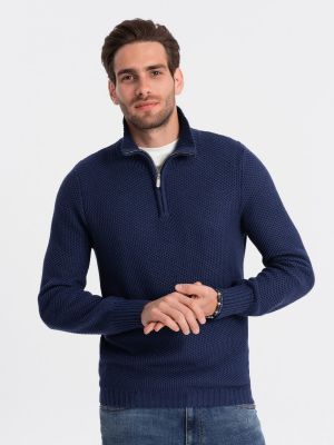 Pleten pulover Ombre modra