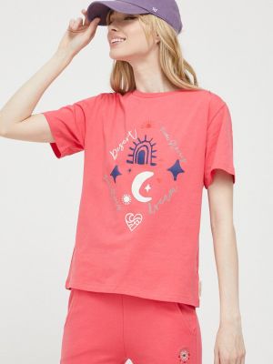 Памучна тениска Femi Stories розово