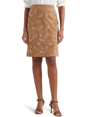 Замшевая юбка-карандаш с вышивкой Lauren Ralph Lauren