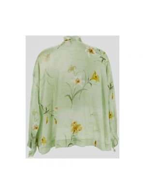 Jedwabna bluzka Balenciaga zielona