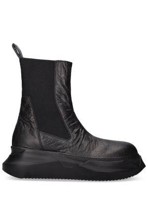 Kožené členkové topánky s abstraktným vzorom Rick Owens Drkshdw čierna
