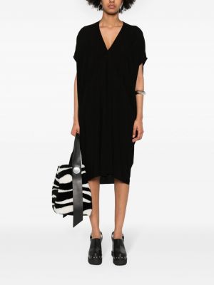 Sukienka midi z dekoltem w serek drapowana Rick Owens czarna