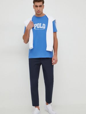 Pamučna polo majica Polo Ralph Lauren plava