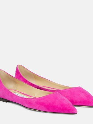 Bőr balerina cipők Jimmy Choo rózsaszín