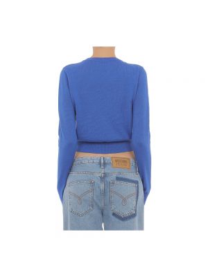 Dzianinowy sweter Moschino niebieski