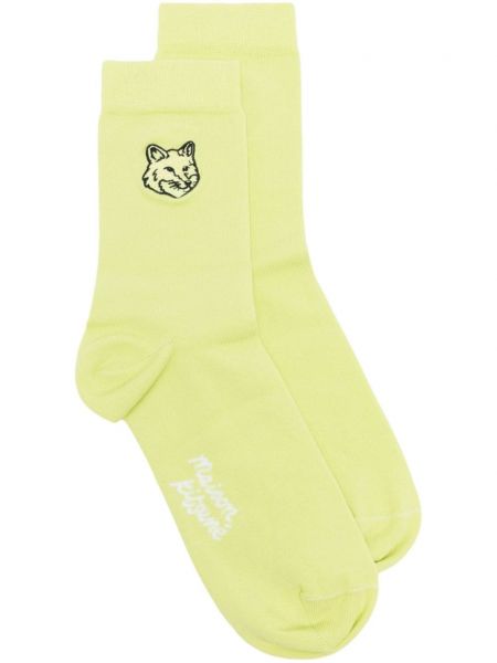 Bavlněné ponožky Maison Kitsuné žluté