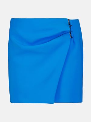 Mini falda de crepé The Attico azul
