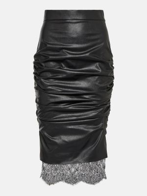 Kožená sukňa z ekologickej kože Tom Ford čierna