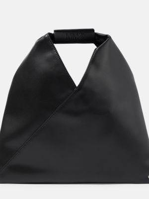 Кожаная сумка из искусственной кожи Mm6 Maison Margiela черная