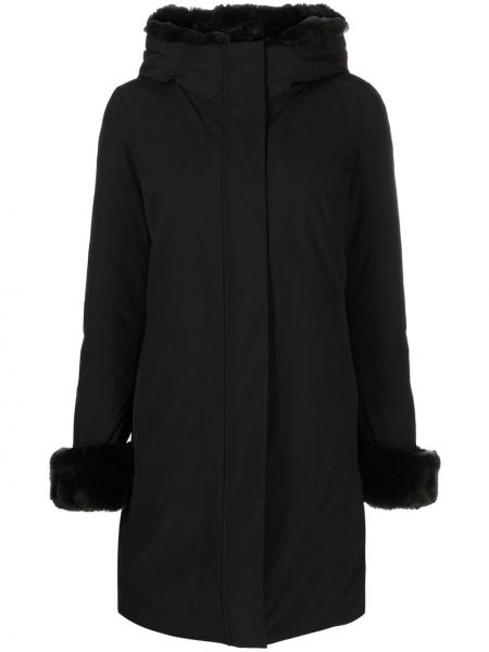 Палто с качулка Woolrich черно