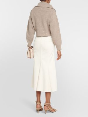 Pull en laine en cachemire Brunello Cucinelli beige