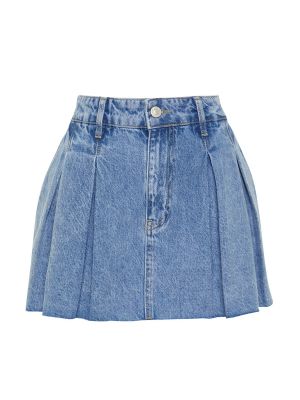 Плиссированная джинсовая юбка с низкой талией Trendyol