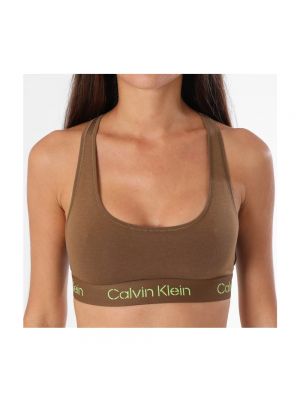 Sujetador de algodón Calvin Klein marrón