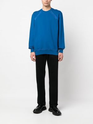 Sweatshirt mit rundhalsausschnitt aus baumwoll Alexander Mcqueen blau
