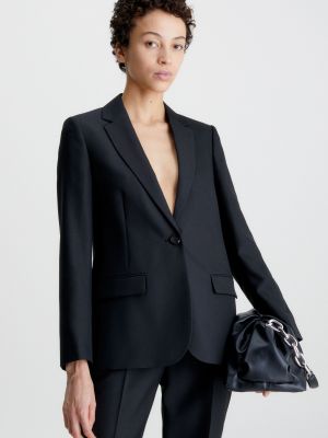 Приталенный пиджак Calvin Klein черный