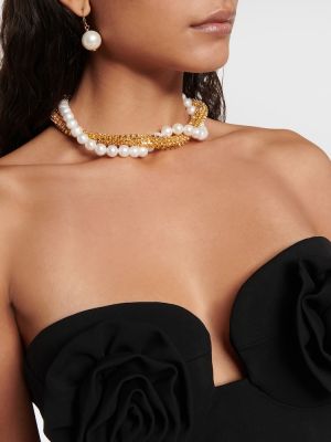 Ogrlica sa perlicama s kristalima Magda Butrym zlatna