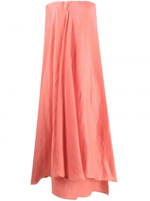 Λινή μίντι φόρεμα Alysi ροζ