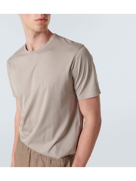 Bavlněné tričko jersey Sunspel šedé