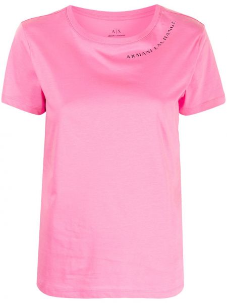 Camiseta con estampado Armani Exchange rosa