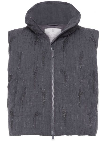 Gilet matelassé Brunello Cucinelli gris