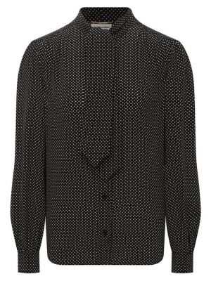 Шелковая блузка Saint Laurent черная