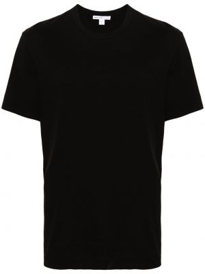 Βαμβακερή μπλούζα με στρογγυλή λαιμόκοψη James Perse μαύρο