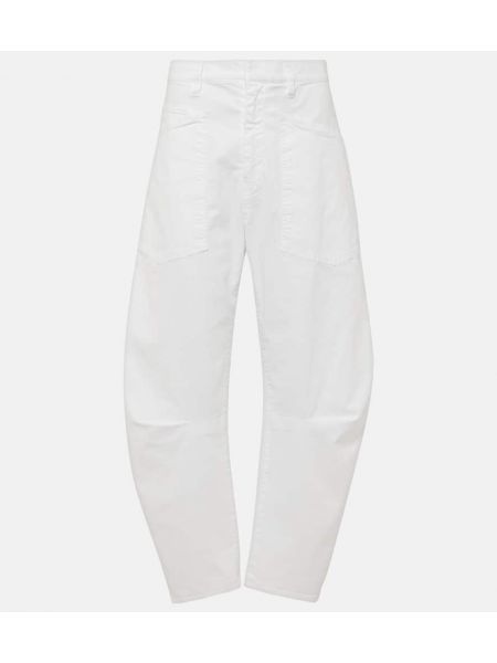 Pantaloni di cotone Nili Lotan bianco