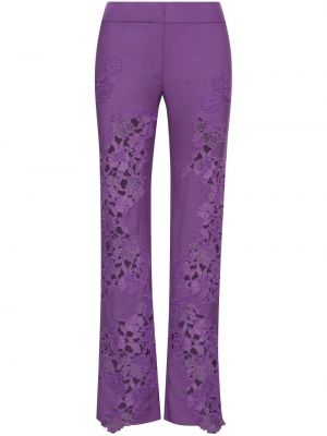 Прав панталон на цветя Oscar De La Renta виолетово