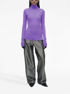 Sweter z wełny merino Marc Jacobs fioletowy