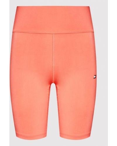 Slim fit priliehavé športové šortky Tommy Hilfiger oranžová