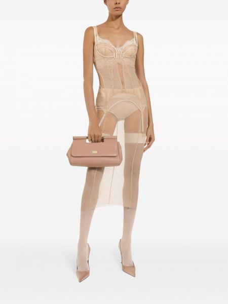 Leder shopper handtasche Dolce & Gabbana beige