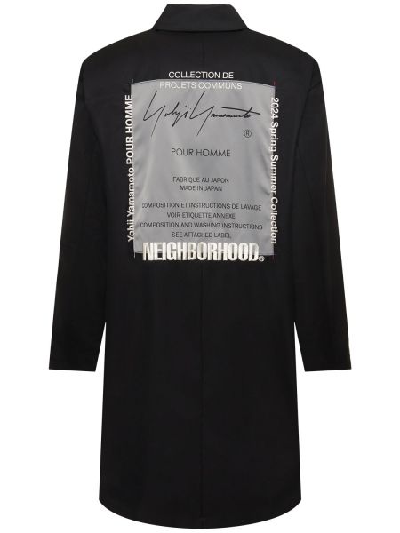 Frakke med bælte Yohji Yamamoto sort