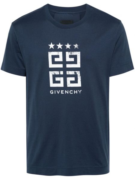 Pamučna majica s printom Givenchy plava