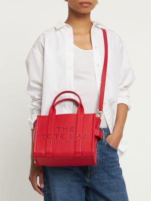 Kožená nákupná taška Marc Jacobs červená