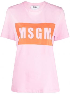 Trykt t-skjorte Msgm rosa