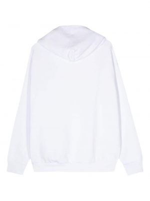 Raštuotas medvilninis džemperis su gobtuvu Vivienne Westwood balta