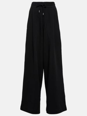 Pantaloni tuta di cotone in jersey con tasche Dries Van Noten nero